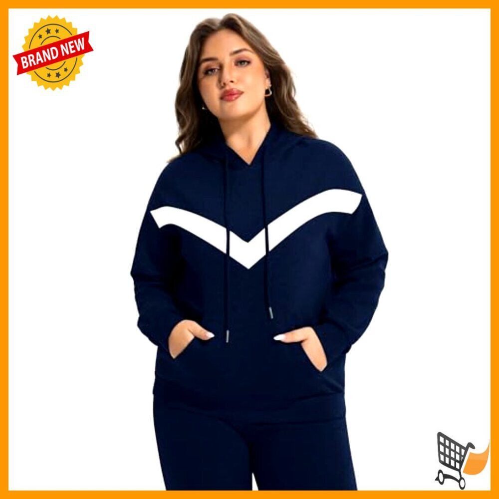 Oversized Lounge Set Soft Stretchy Tracksuit Hoodie Sweatpants Chic Casual - Picture 4 of 7